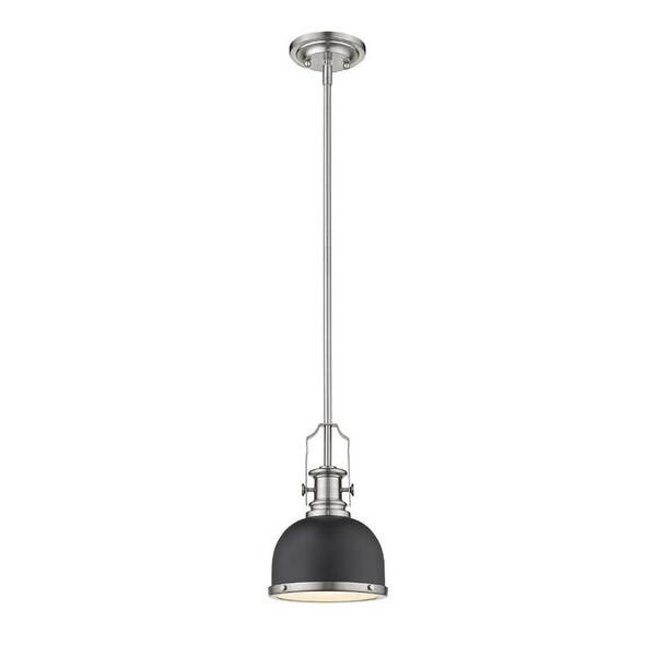 Z-Lite Melange 1 Light Mini Pendant, Matte Black 725MP-MB+BN - main